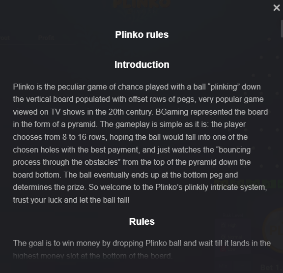 Plinko (Bgaming) Image 2